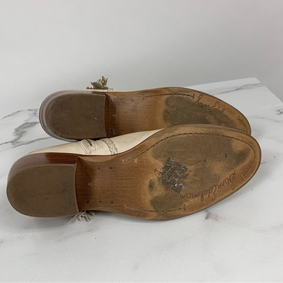 Sam Edelman Paige Fringe Bone Cowhide Leather Ankle Bootie 8 - Picture 8 of 9